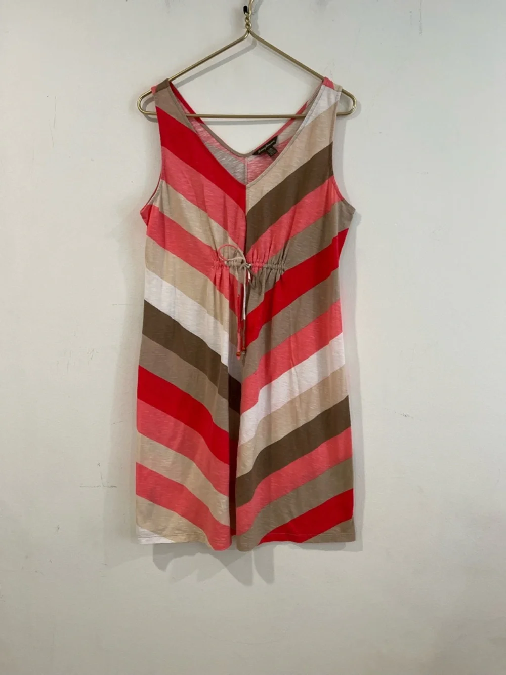 Tommy Bahama Summer dress with diagonal stripes and V-neck, size L - Picture 2 of 10